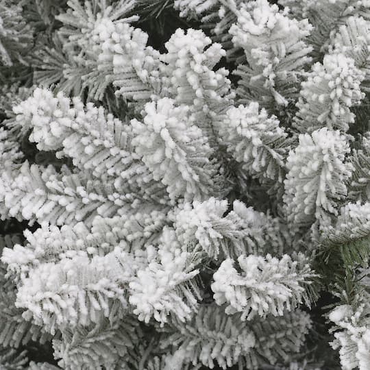 9ft. Pre-Lit Slim Flocked Royal Majestic Artificial Spruce Christmas Tree, Clear Lights